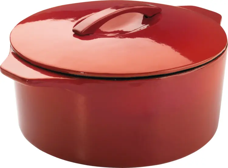 Red Pot with Lid for Cooking