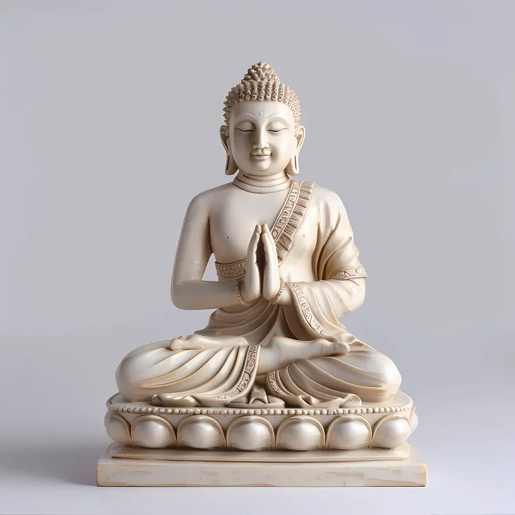 Praying Buddha Statue in Meditation Pose