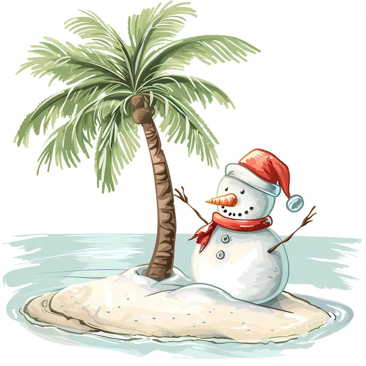 Snowman on a Tropical Island