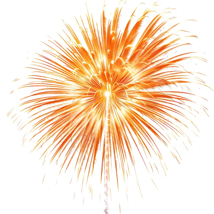 Orange Fireworks Burst