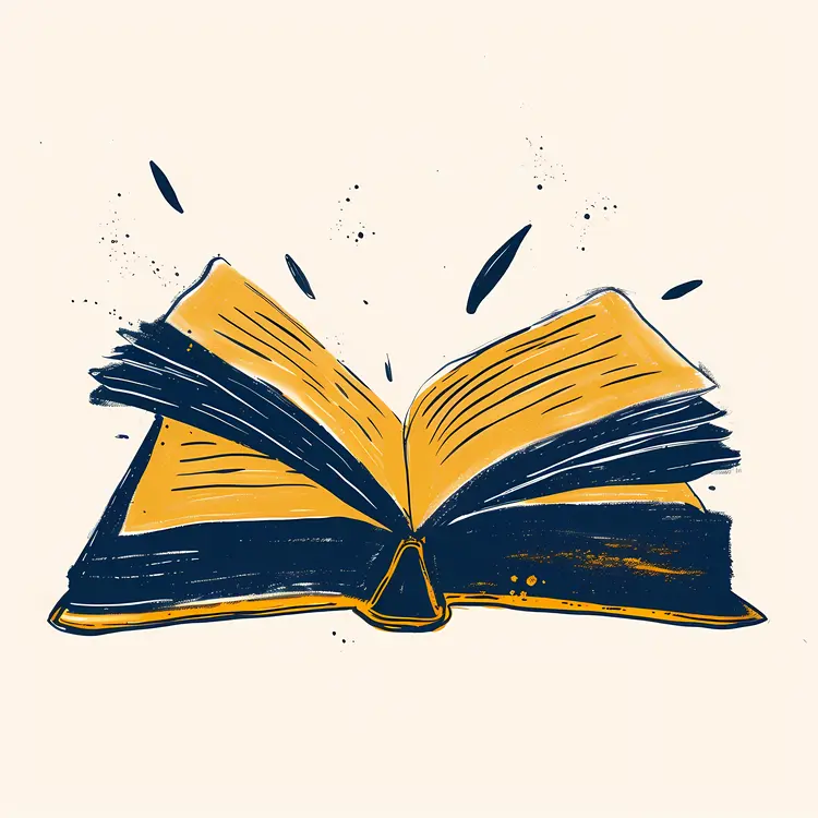 Open Book with Artistic Splashes