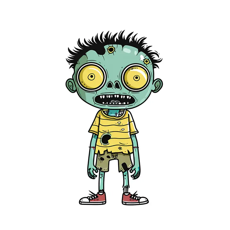 Green Zombie Cartoon Character
