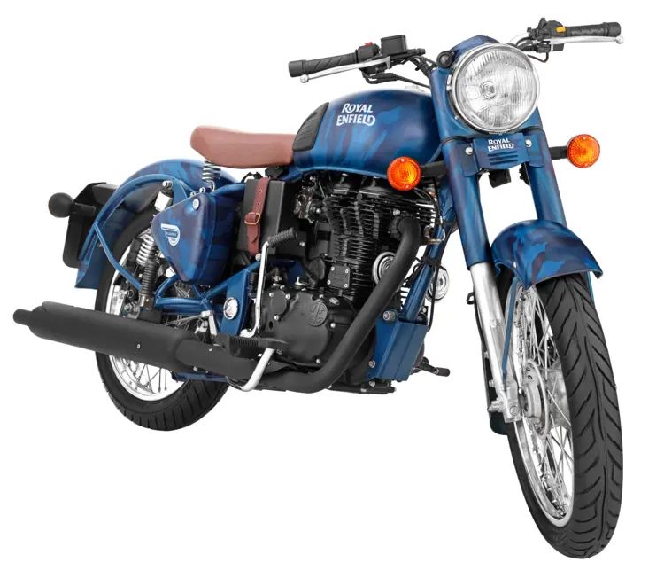 Blue Royal Enfield Classic Motorcycle