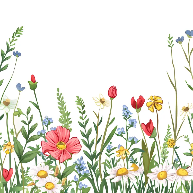 Colorful Wildflowers in a Garden