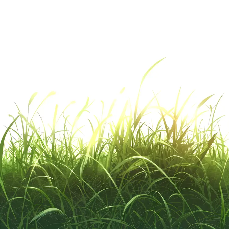 Lush Green Grass in Sunlight