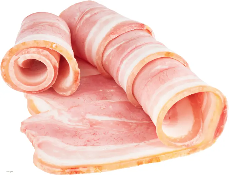 Rolled Slices of Raw Bacon