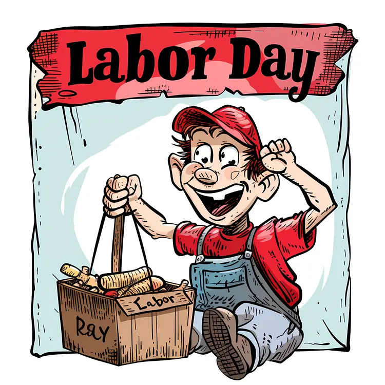 Labor Day Worker with Toolbox