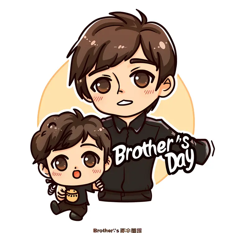 Cute Brothers Day Cartoon