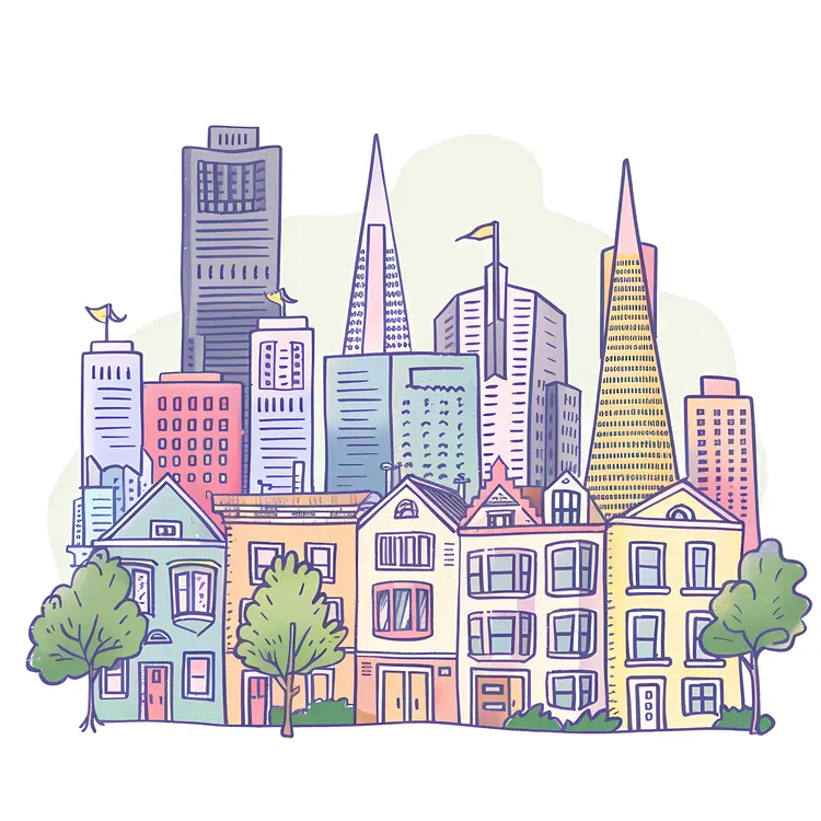 Colorful Cityscape Illustration