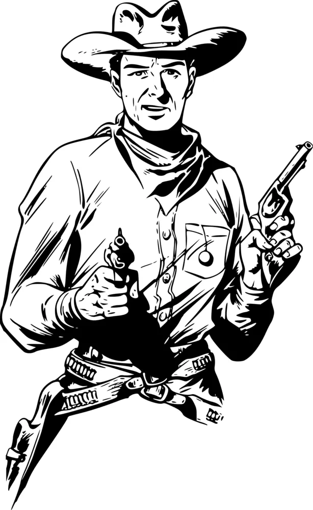 Illustration of Cowboy with Guns