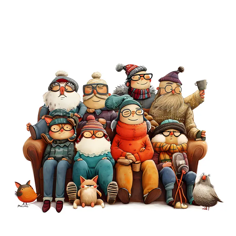 Warm Family Gathering Illustration