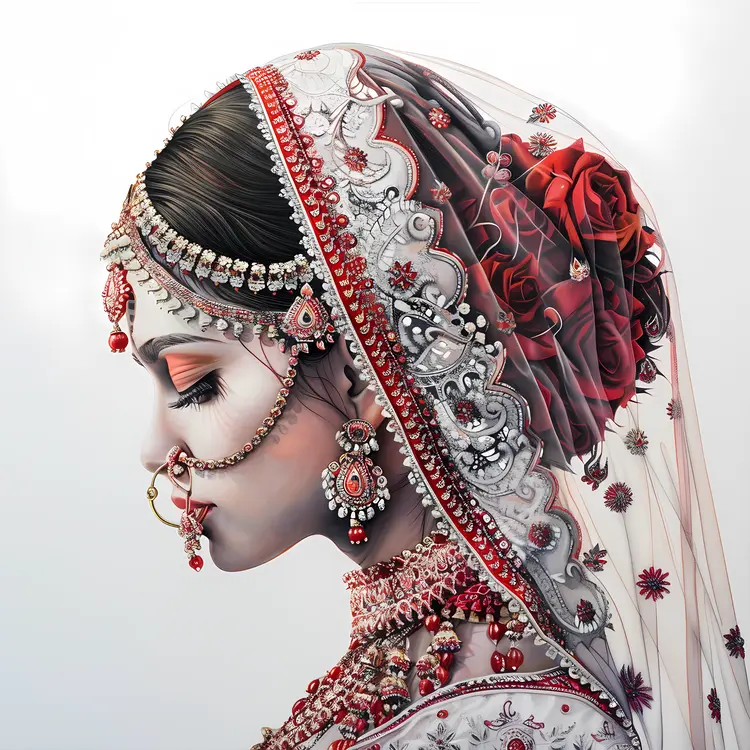 Bride in Traditional Wedding Attire