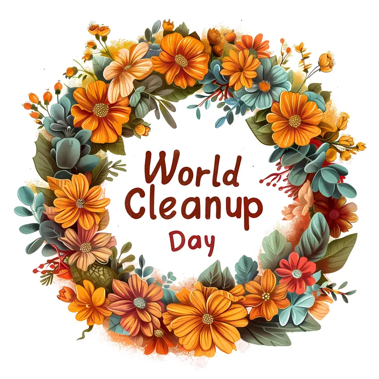 World Cleanup Day Floral Wreath