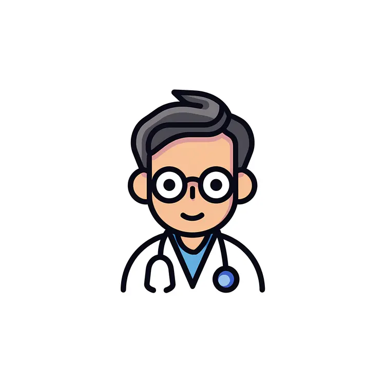 Cute Cartoon Doctor with Stethoscope