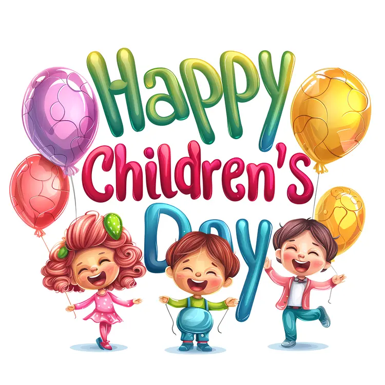 Happy Children's Day Celebration with Balloons