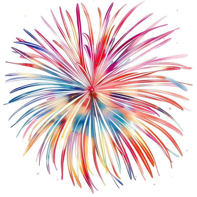 Colorful Firework Explosion