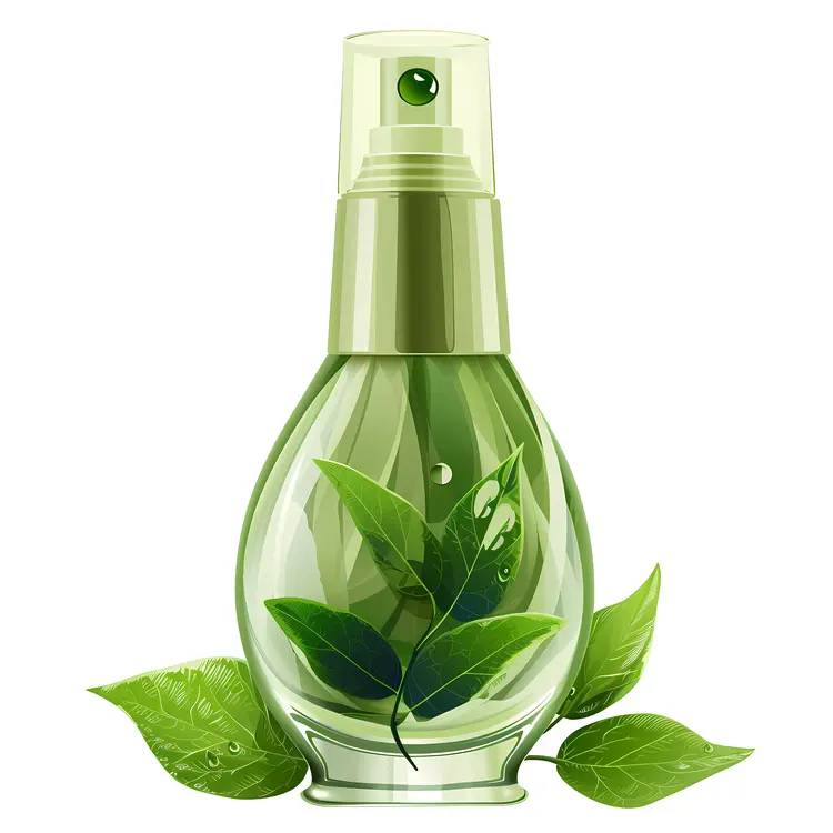 Eco-Friendly Green Spray Bottle with Leaves