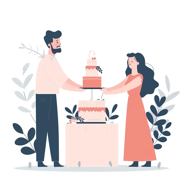 Couple Celebrating with Cake