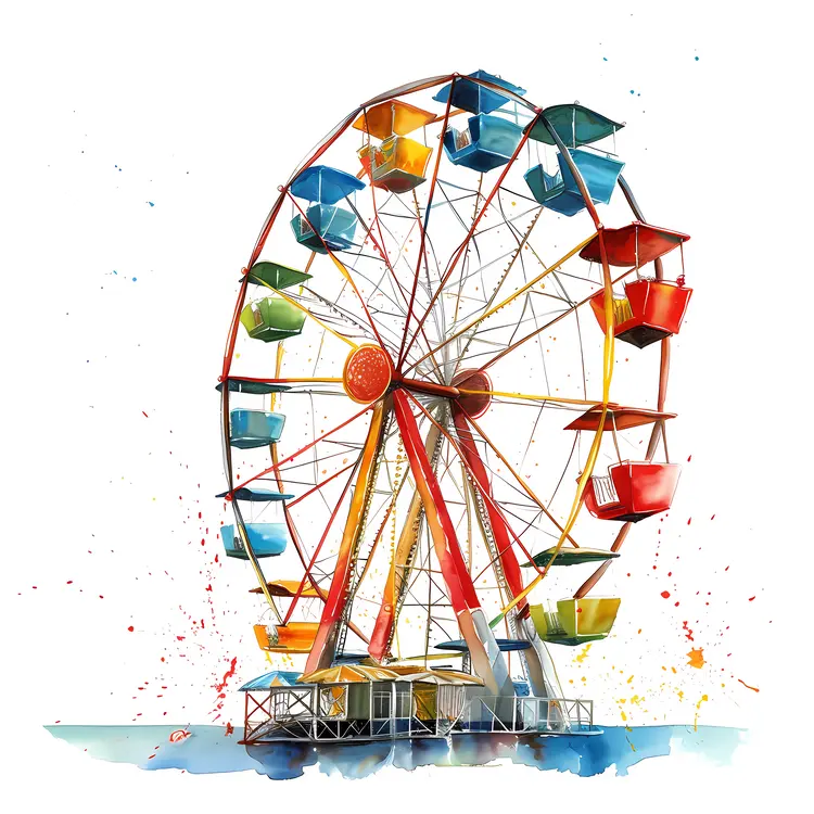Artistic Ferris Wheel at the Fair