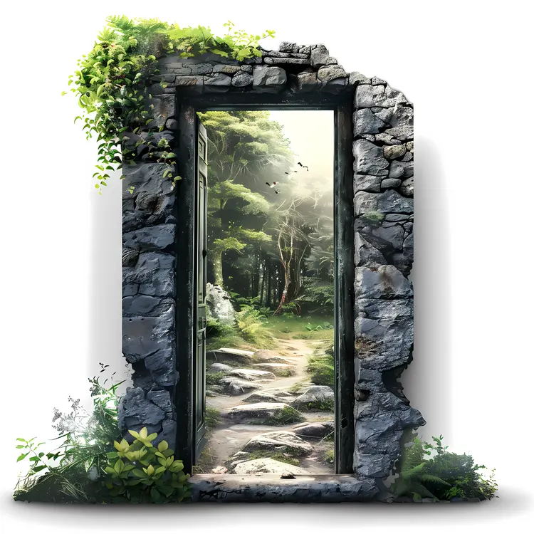 Stone Doorway to the Forest Path