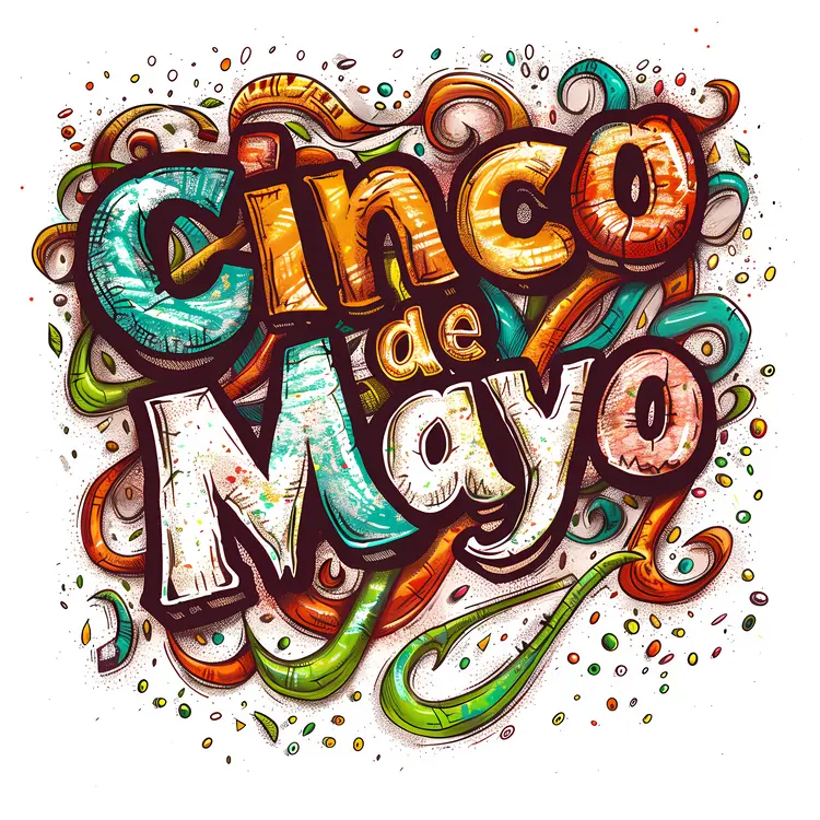 Vibrant Cinco de Mayo Text Design