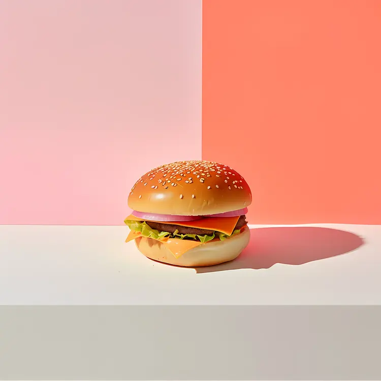 Burger with Lettuce and Cheese