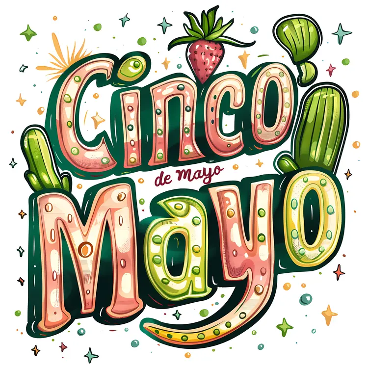 Cinco de Mayo with Cactus and Strawberry