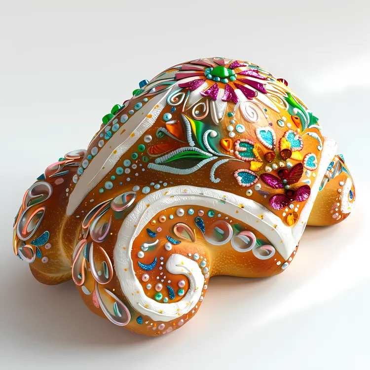 Intricately Decorated Bread for Day of the Dead