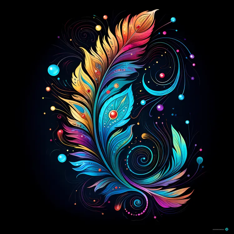 Vibrant Artistic Feather Design