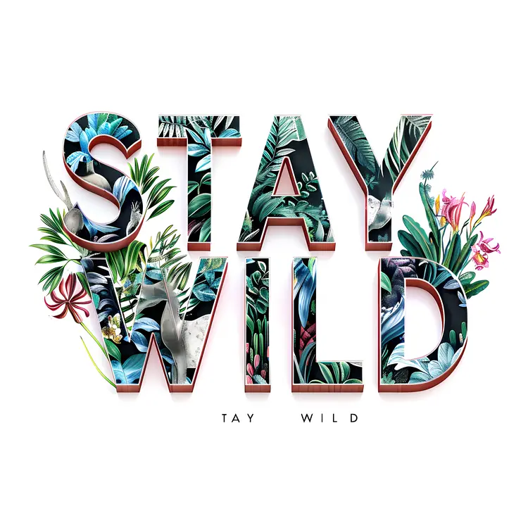 Stay Wild Floral Typography
