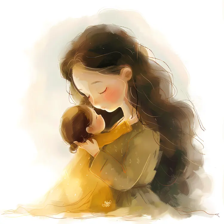 Mother Embracing Baby with Soft Colors