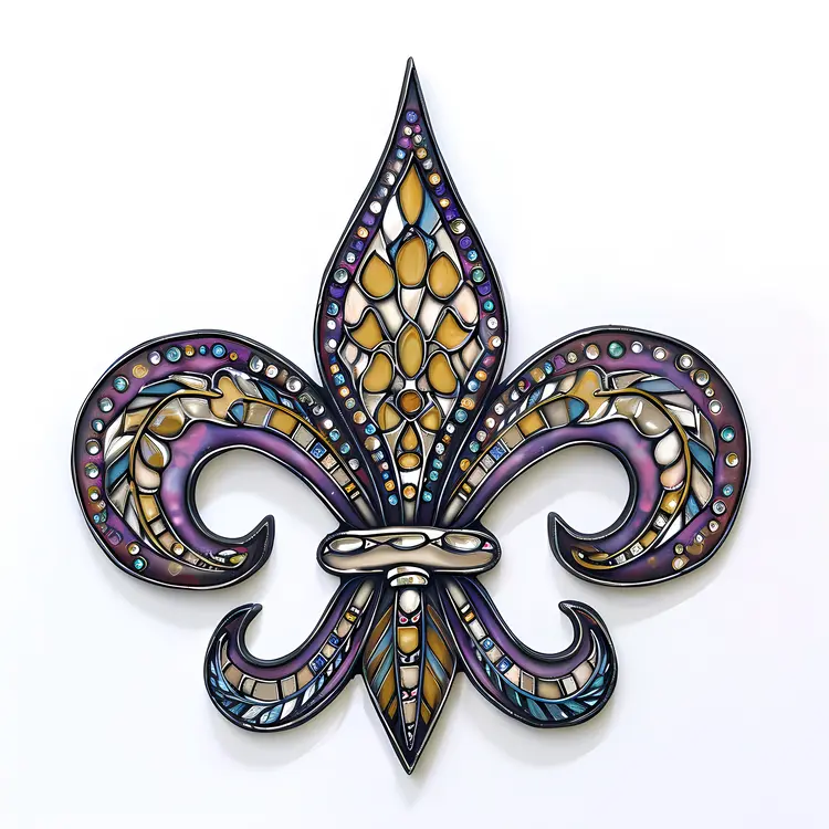 Stained Glass Fleur-de-lis Ornament