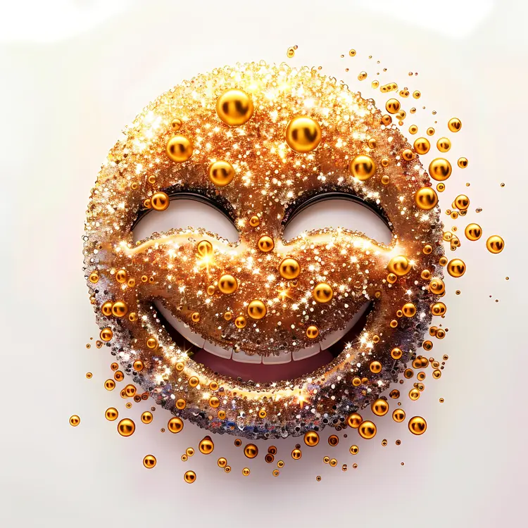 Glittery Smiley Face with Sparkles