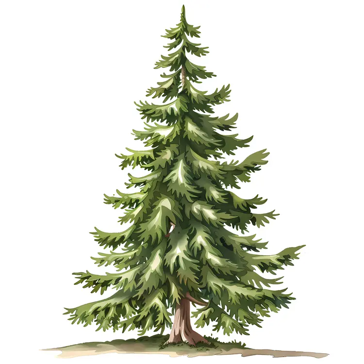 Realistic Pine Tree Illustration
