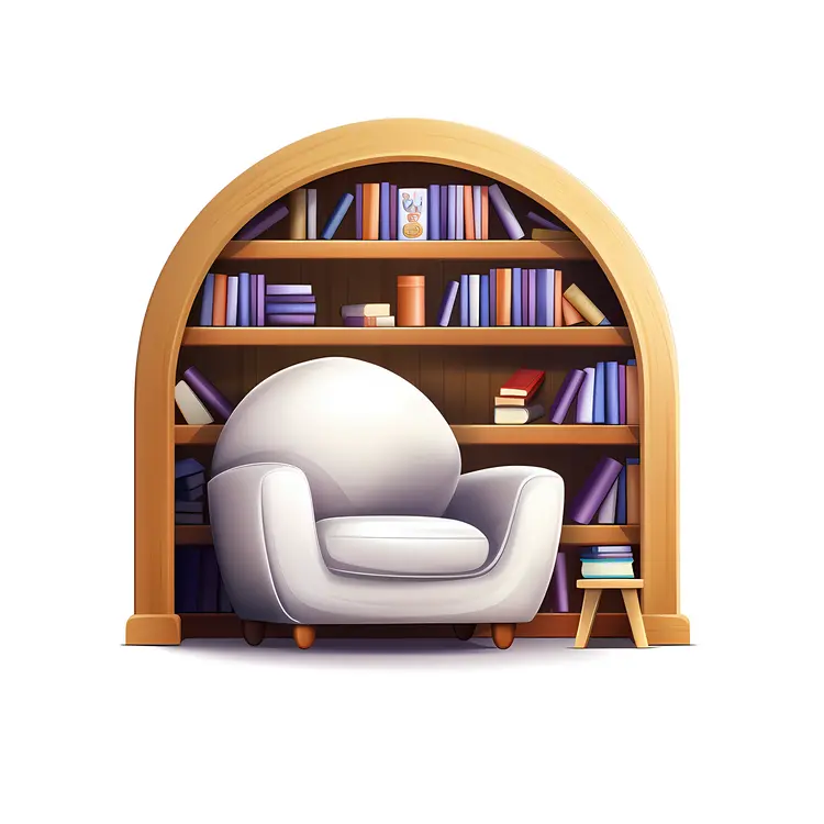 Modern Reading Nook with Armchair and Bookshelf