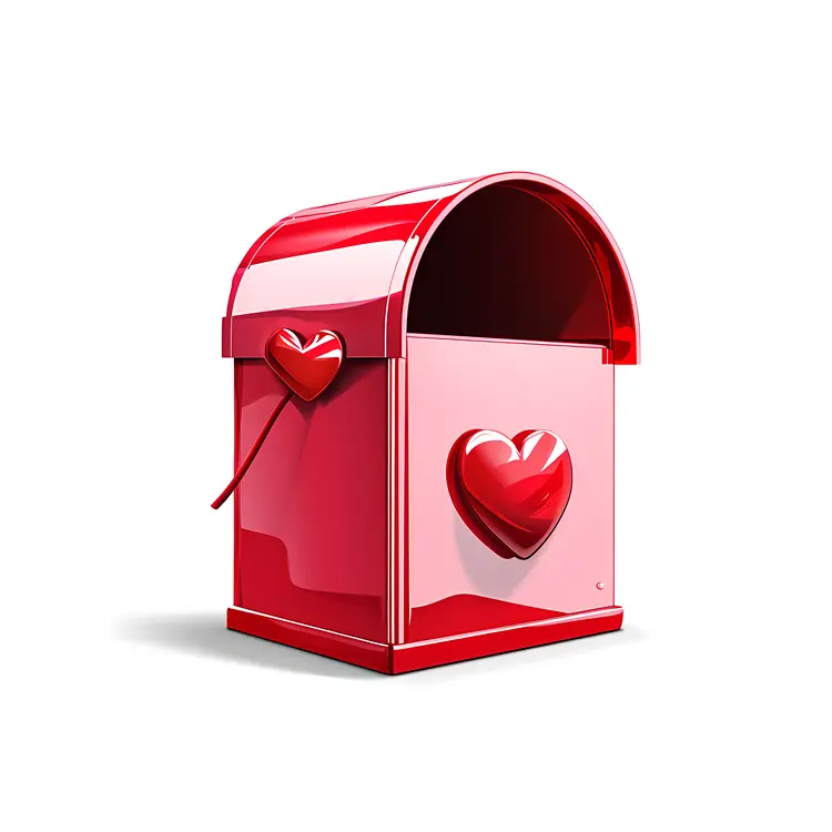 Red Mailbox with Heart Decoration for Valentine's Day