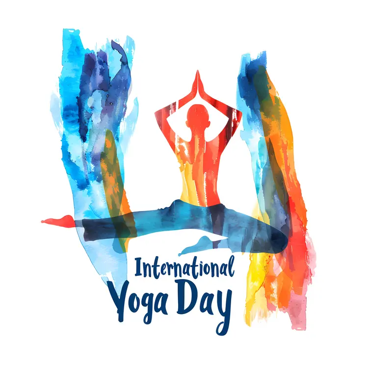 Colorful Yoga Pose for International Yoga Day