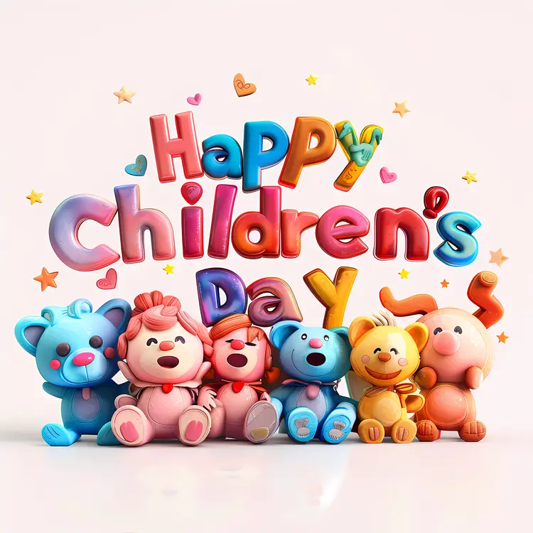 Happy Children's Day with Cute Characters
