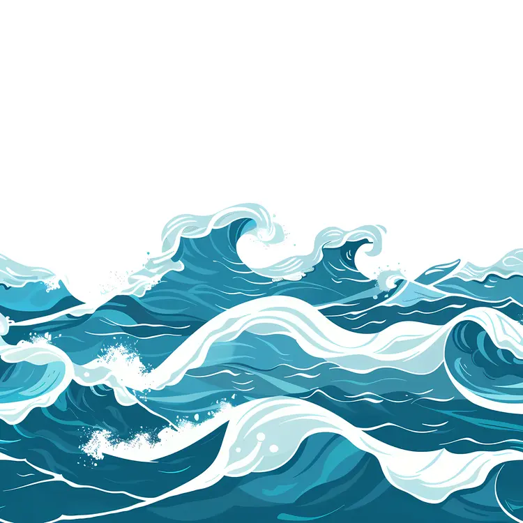 Foamy Blue Waves