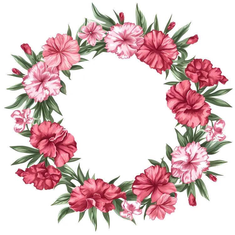 Floral Wreath with Pink Flowers