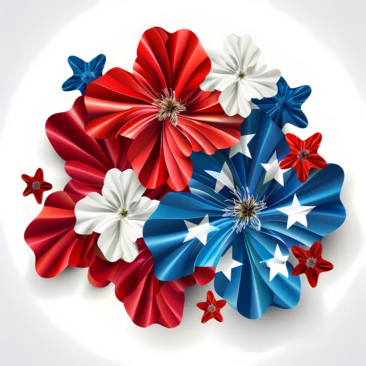 Patriotic Red, White, and Blue Flowers
