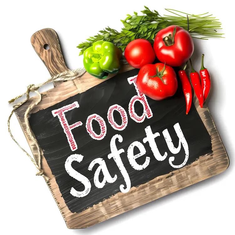 Food Safety Sign with Fresh Vegetables