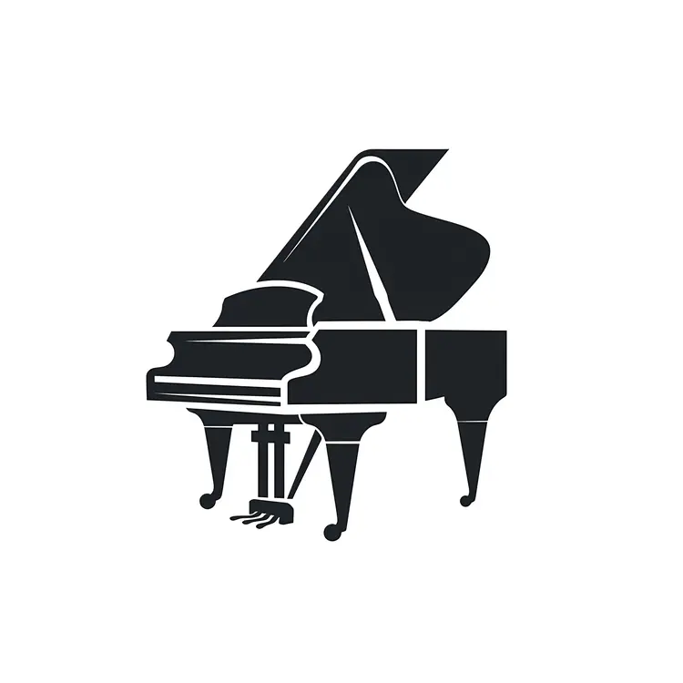 Classic Black Piano Illustration