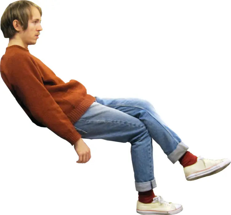 Levitating Man in Casual Clothes