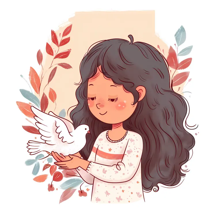 Girl with Dove for Forgiveness