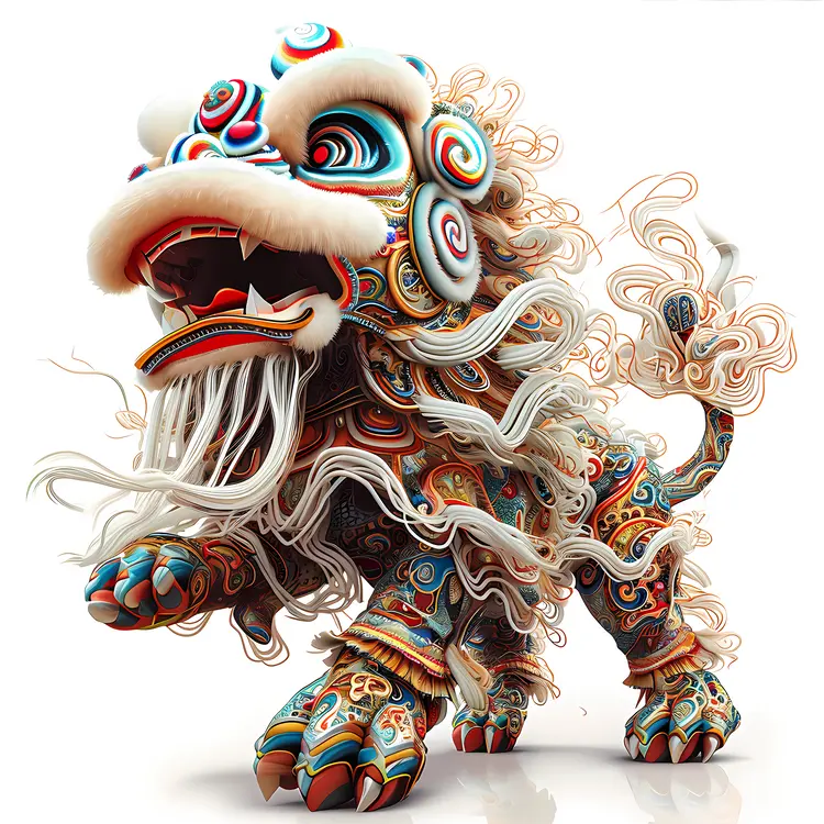 Colorful Lion Dance Costume for Chinese New Year