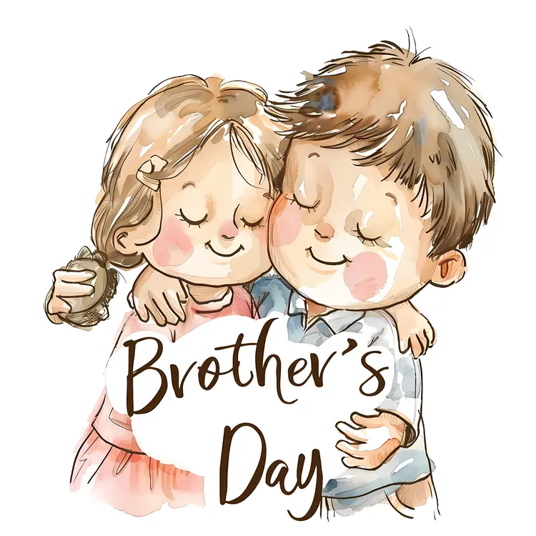 Cute Boy and Girl Hugging for Brother's Day