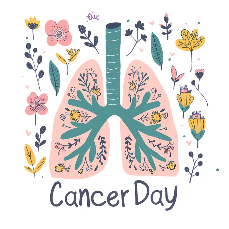 Floral Lungs Illustration for Lung Cancer Day