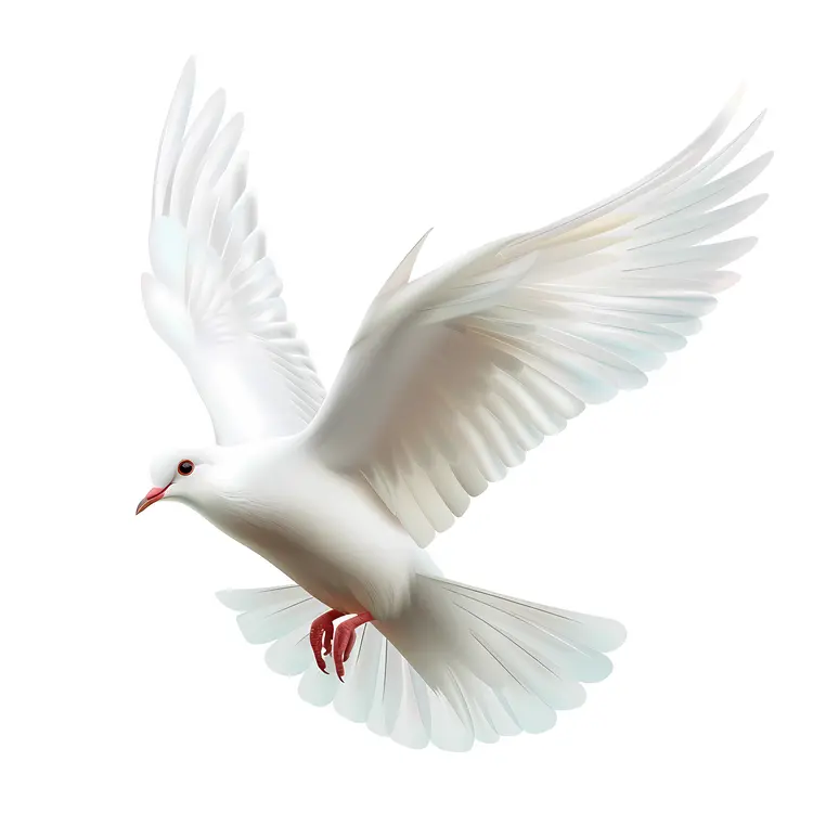 White Dove in Flight
