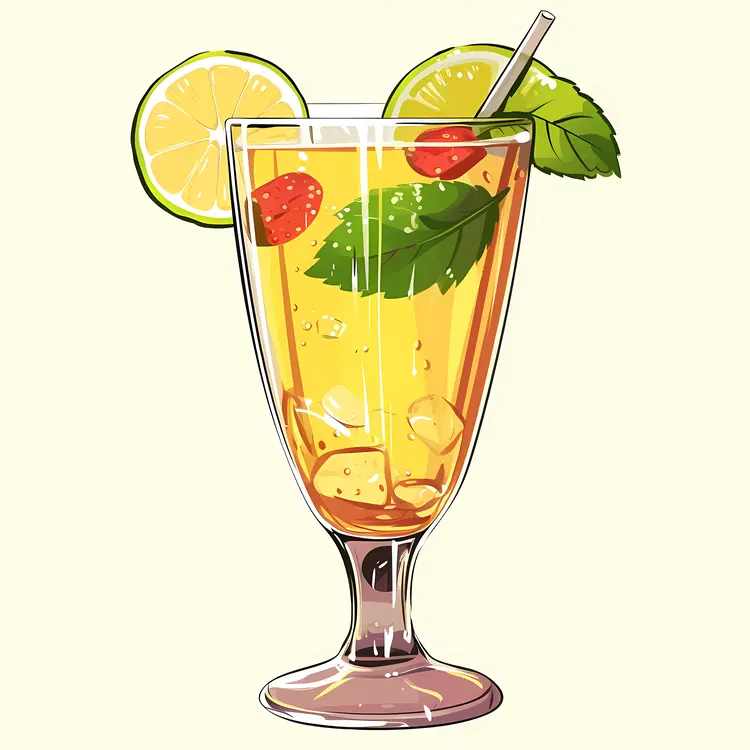 Orange Drink with Lime and Mint